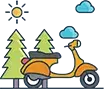 Future of two-wheel travel icon